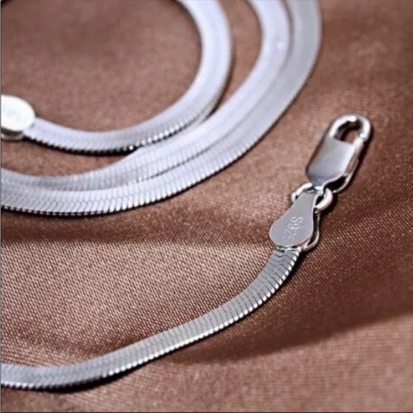 NEW 20” 925 STERLING SILVER HERRINGBONE NECKLACE - Picture 5 of 6